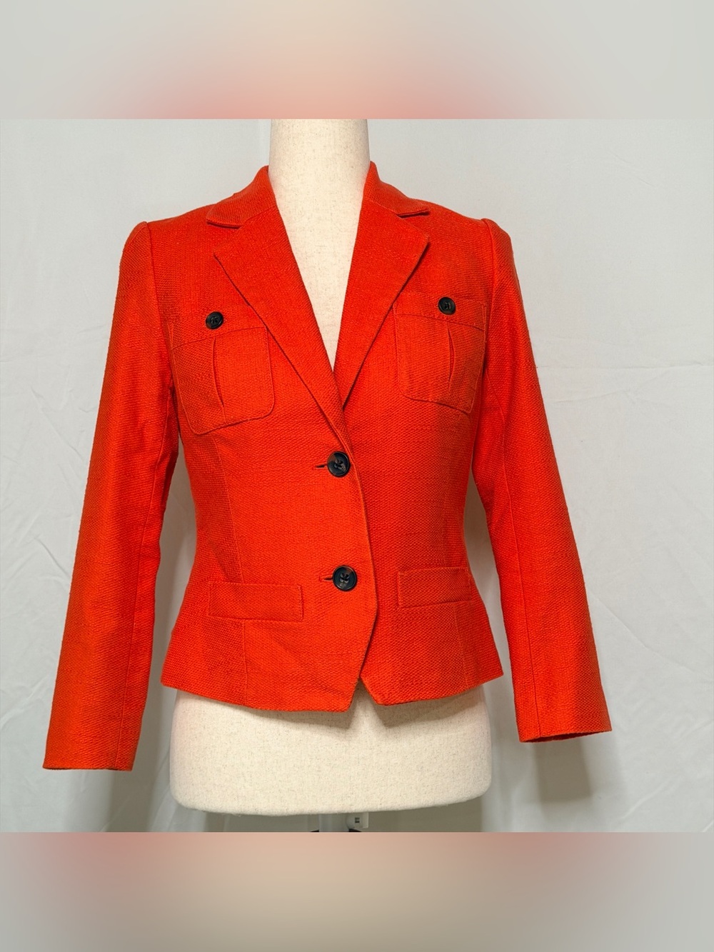Banana Republic linen blend Red Tailored Two-Button‎ Blazer,office, boss babe